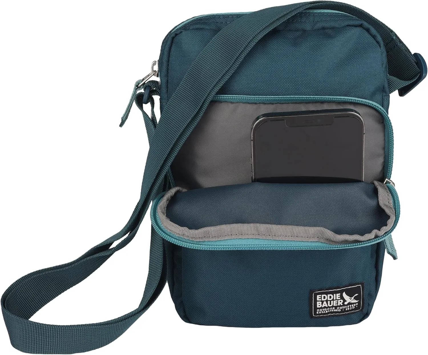 Eddie Bauer Jasper Crossbody Bag | Everyday Carry | Lightweight | Travel | Adjustable | 3L, Peacock, One Size