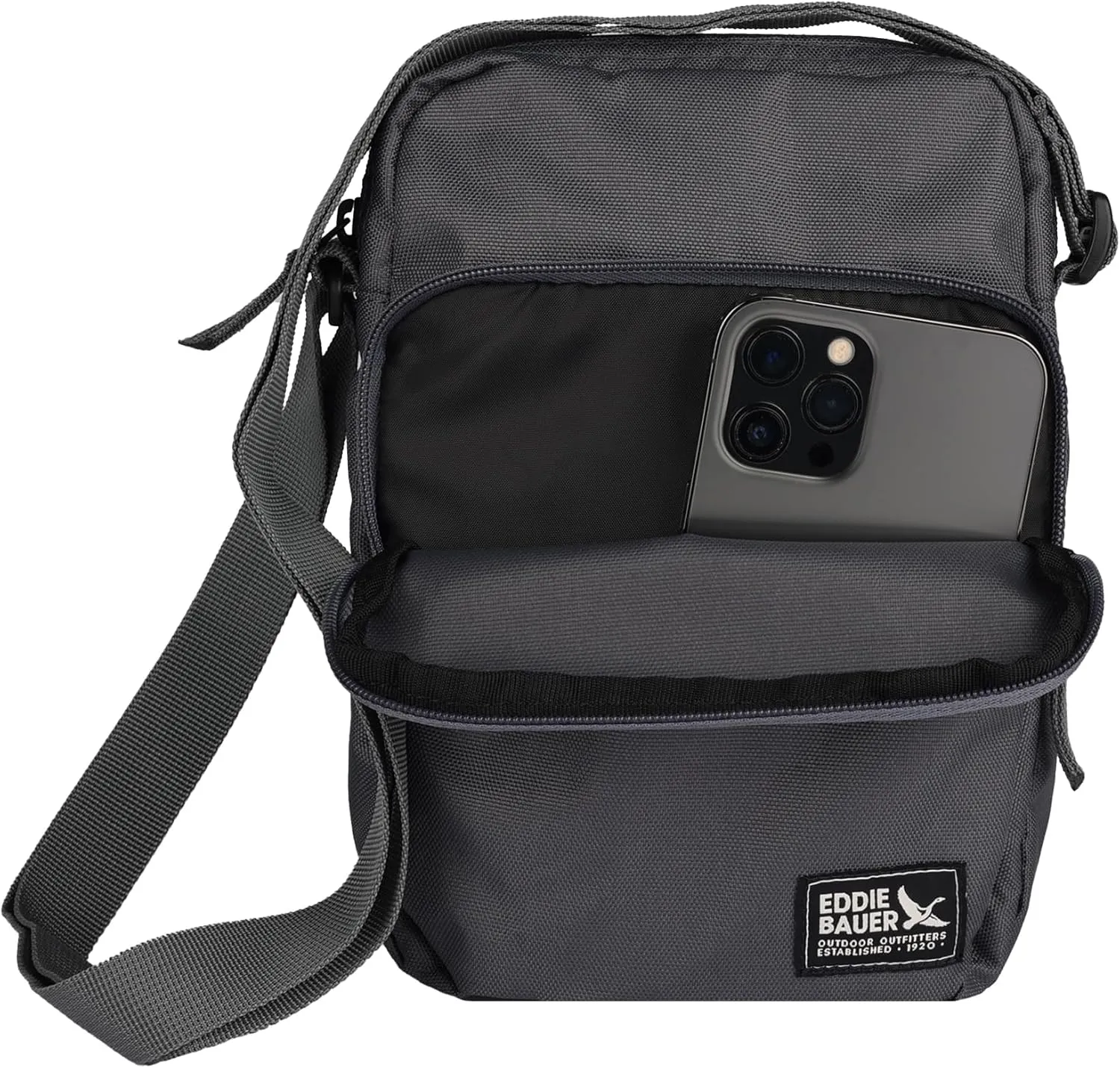 Eddie Bauer Jasper Crossbody Bag | Everyday Carry | Lightweight | Travel | Adjustable | 3L, Slate