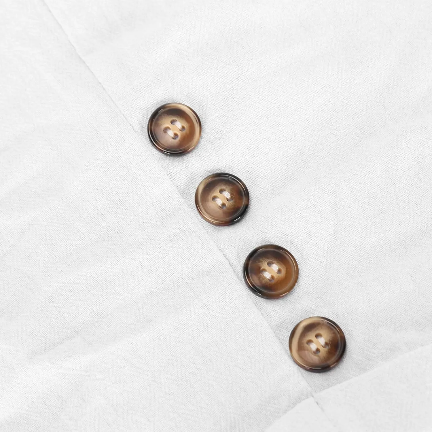 Elastic Waist Linen Shorts Women Knee Length Shorts Button Side Shorts High Waisted Bermuda Shorts with Pockets