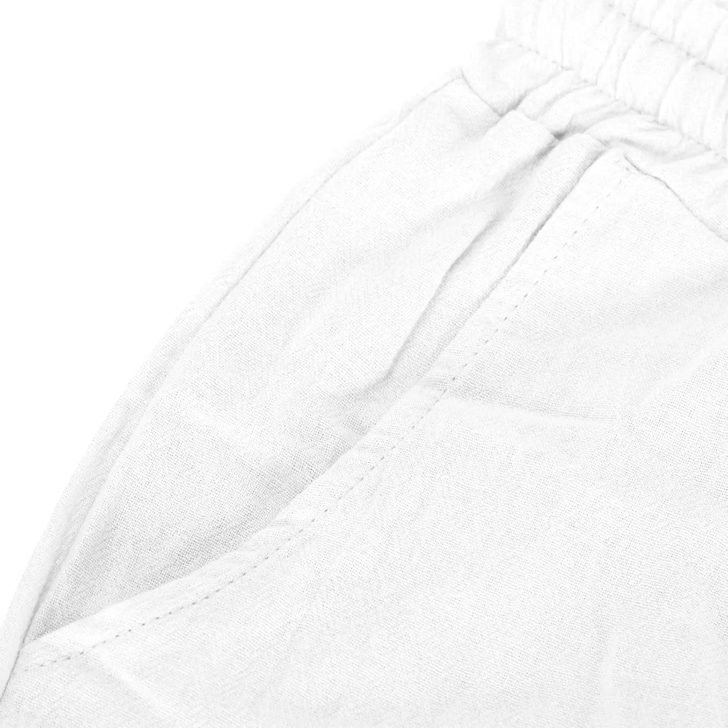Elastic Waist Linen Shorts Women Knee Length Shorts Button Side Shorts High Waisted Bermuda Shorts with Pockets