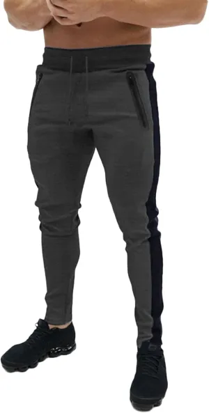 evzosrz Mens Joggers Sweatpants Stripe Slim Fit Workout Training Gym Joggers Fashion Pants Streetwear Bottoms with Pockets