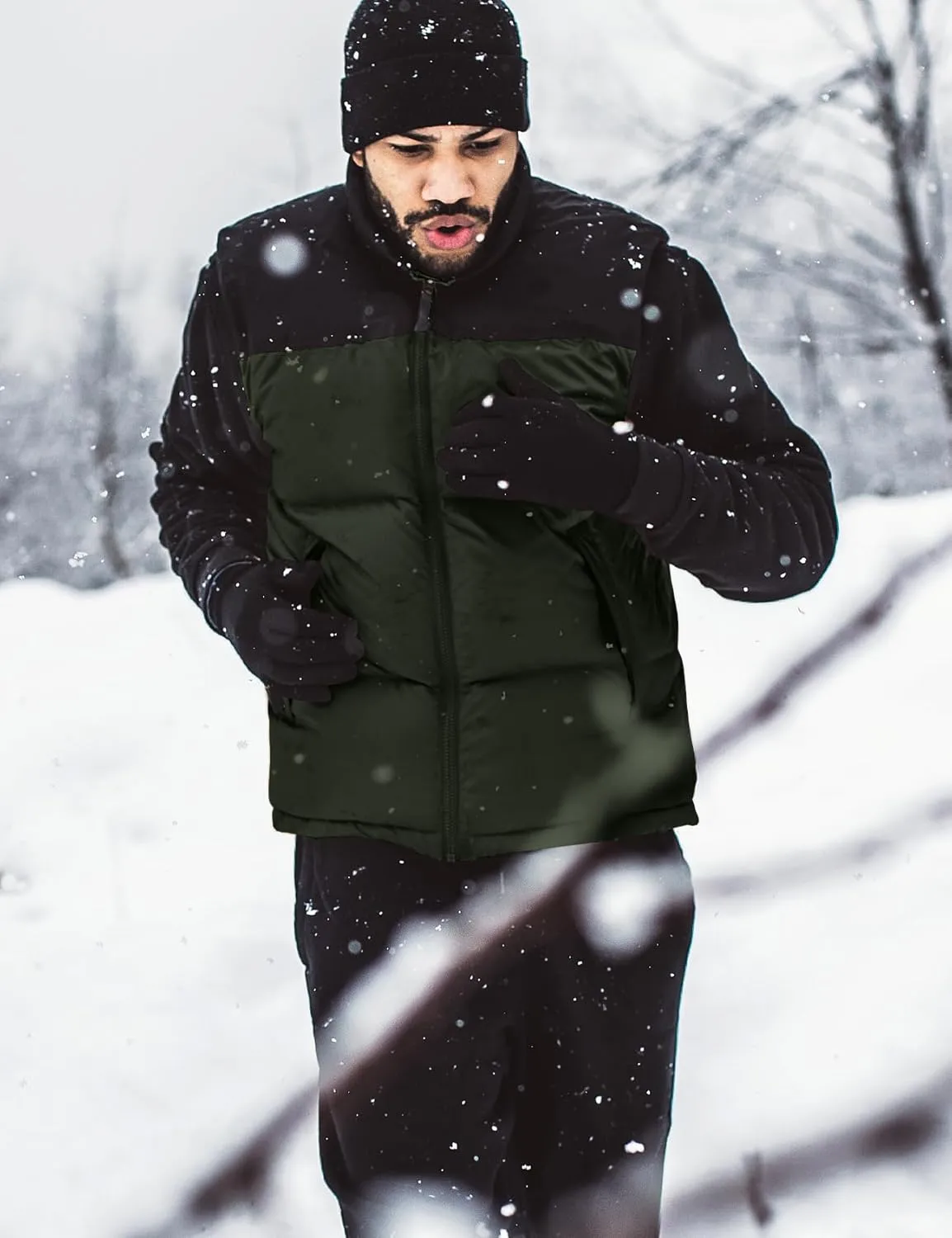 Flygo Mens Puffer Vest Lightweight Winter Outdoor Vests Warm Stand Collar Zip Sleeveless Jacket Outerwear