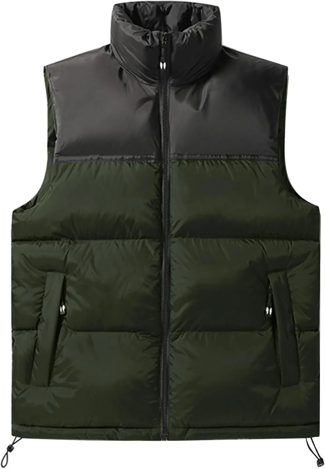 Flygo Mens Puffer Vest Lightweight Winter Outdoor Vests Warm Stand Collar Zip Sleeveless Jacket Outerwear
