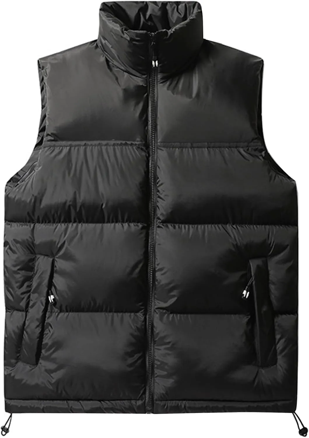 Flygo Mens Puffer Vest Lightweight Winter Outdoor Vests Warm Stand Collar Zip Sleeveless Jacket Outerwear