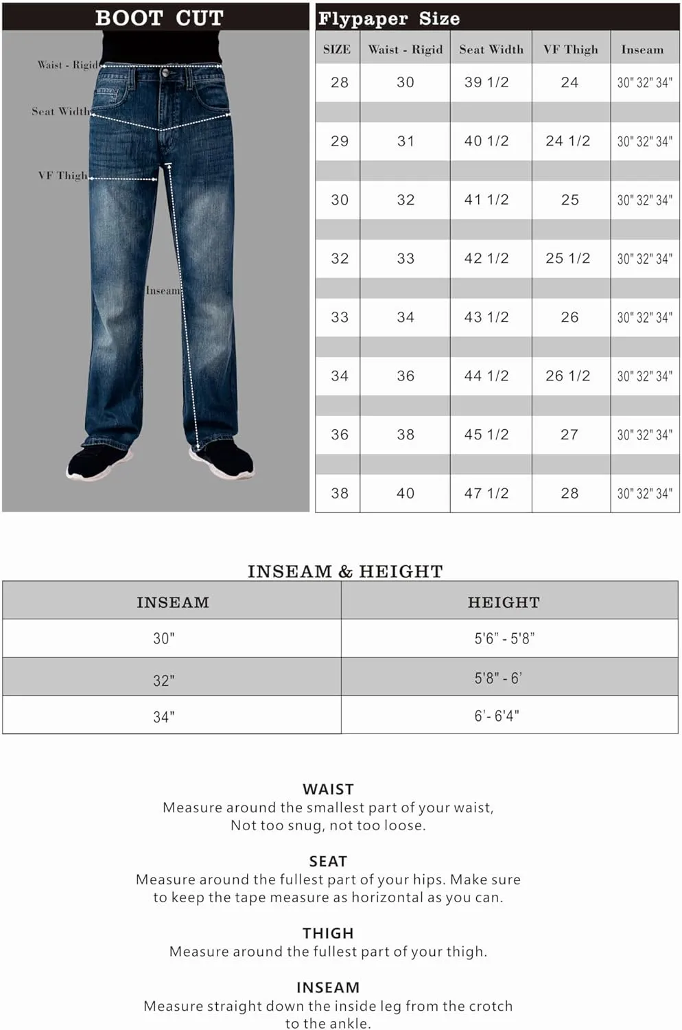 Flypaper Mens Fashion Bootcut Blue Jeans Regular Fit Mens Work Pants