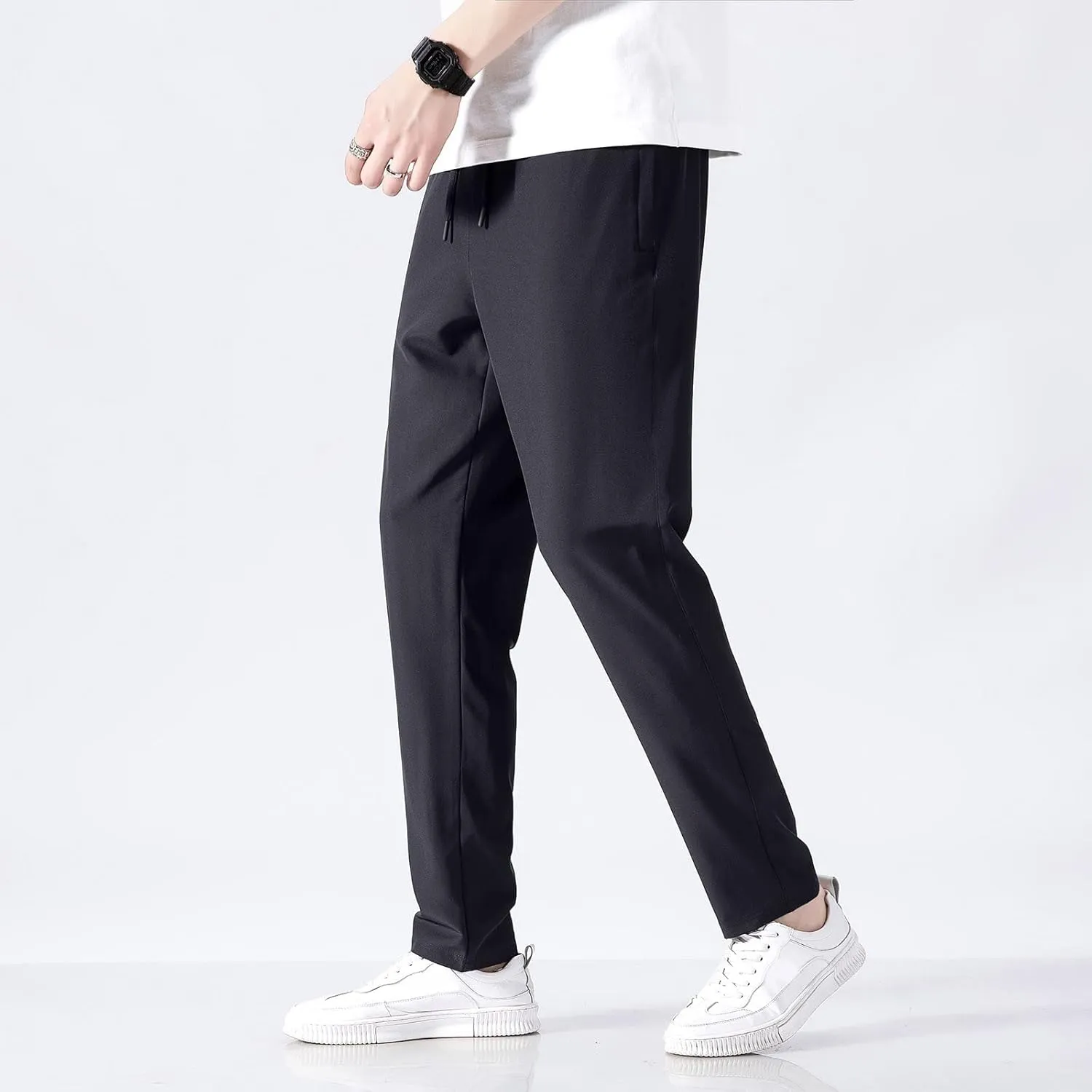 FZVYD Twill Joggers for Men Mens Joggers Cargo Pants Fashion Casual Sweatpants Work Pants Drawstring Loose Trousers Pockets