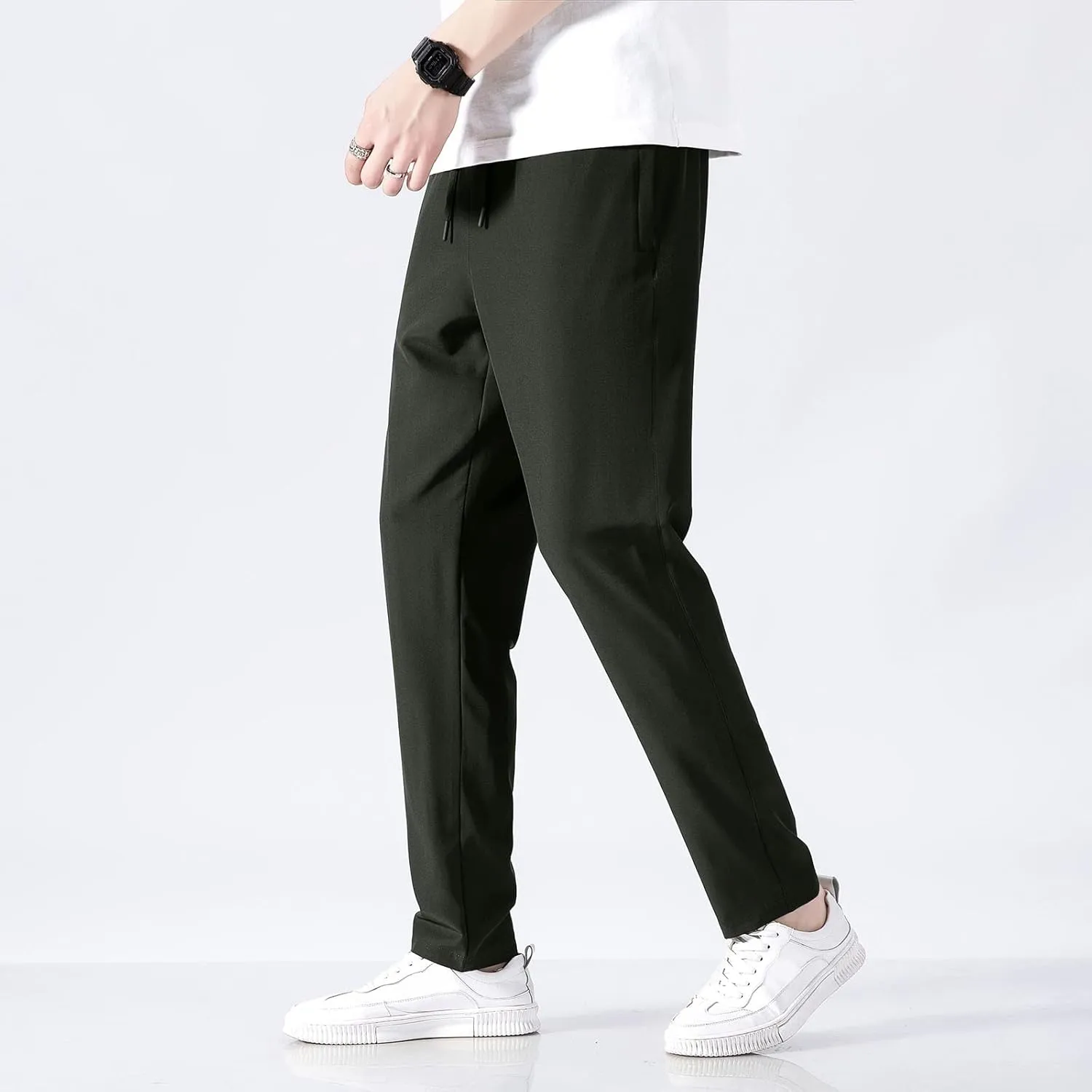 FZVYD Twill Joggers for Men Mens Joggers Cargo Pants Fashion Casual Sweatpants Work Pants Drawstring Loose Trousers Pockets