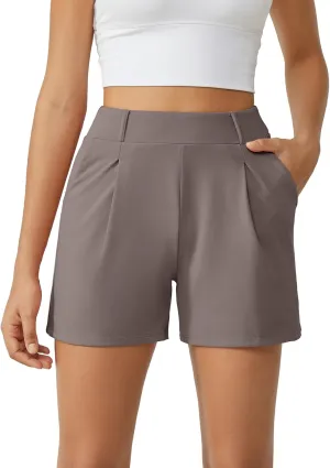 G4Free 2025 Trendy Shorts for Women Dressy Casual High Waisted Lounge Summer Pleated Shorts with Pockets