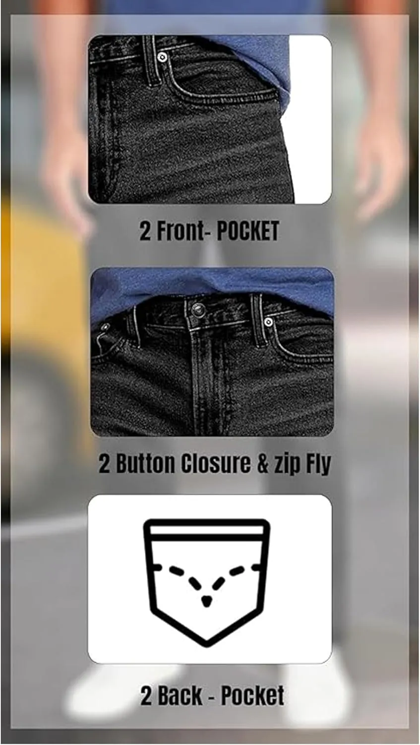 Galaxy by Harvic Men's 3-Pack Flex Stretch Slim Straight Jeans with 5 Pocket Ultimate Comfort Pants (Sizes, 30-42)