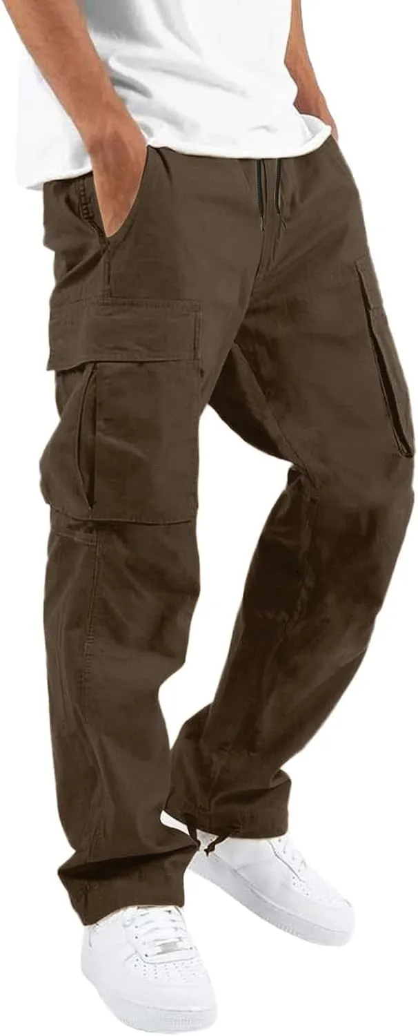 GIERIDUC Men's Joggers Sweatpants Mens Trousers Dress Pants No Belt Loops Mens Stretch Pants Casual Camouflage Joggers Mens