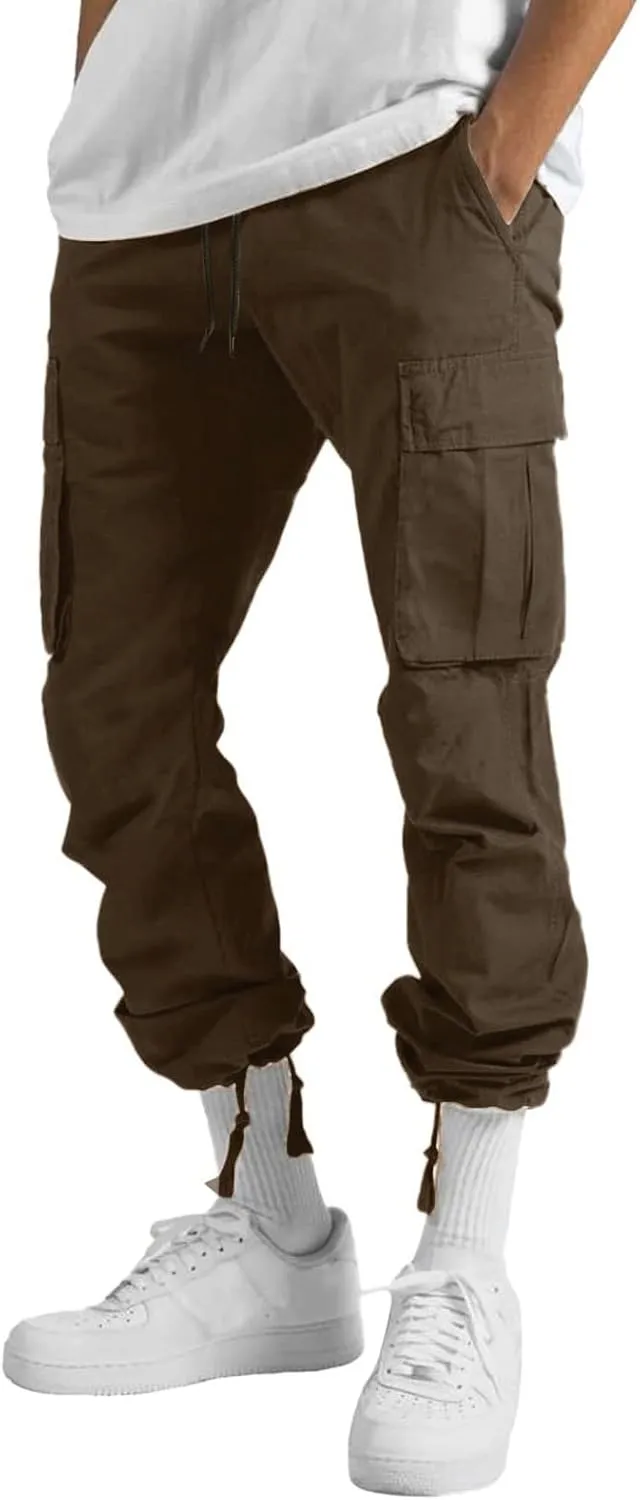 GIERIDUC Men's Joggers Sweatpants Mens Trousers Dress Pants No Belt Loops Mens Stretch Pants Casual Camouflage Joggers Mens