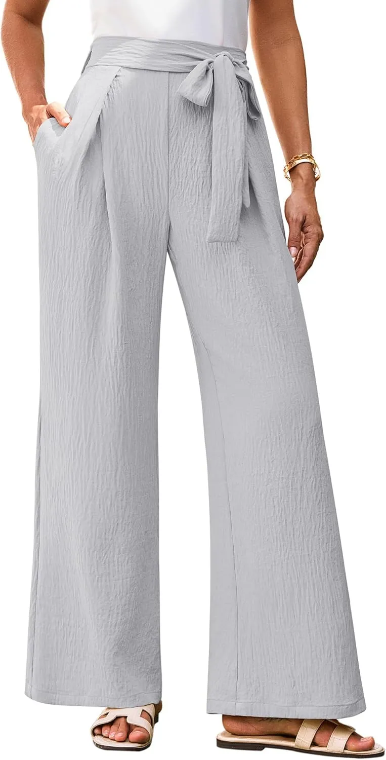 GRACE KARIN Women's Wide Leg Pants 2025 High Waist Adjustable Pleated Trousers Business Casual Pants