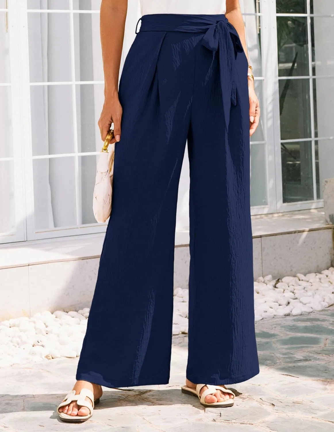 GRACE KARIN Women's Wide Leg Pants 2025 High Waist Adjustable Pleated Trousers Business Casual Pants