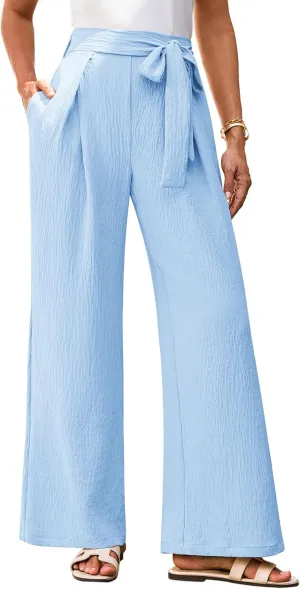 GRACE KARIN Women's Wide Leg Pants 2025 High Waist Adjustable Pleated Trousers Business Casual Pants