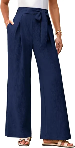 GRACE KARIN Women's Wide Leg Pants 2025 High Waist Adjustable Pleated Trousers Business Casual Pants