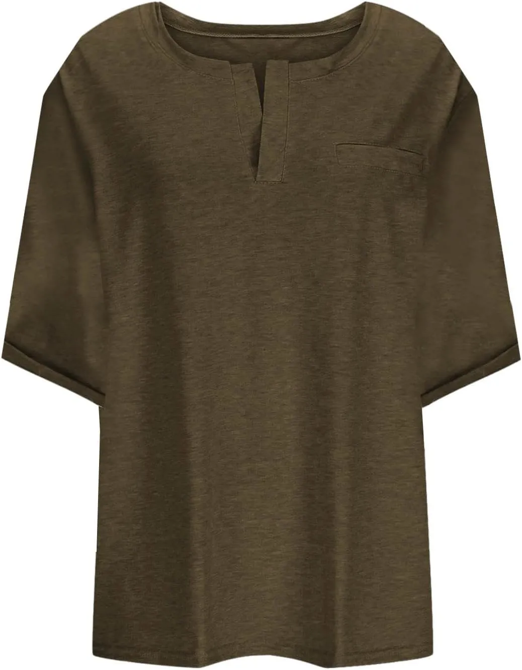 Half Sleeve Plus Size Tops for Women Notched V Neck Casual Loose Fit Tshirts Oversized Spring Summer Going Out Tees
