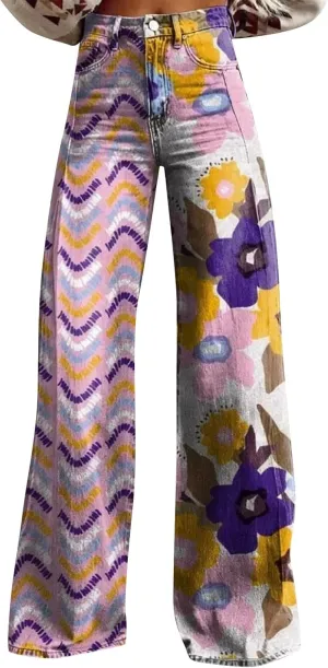 High Waisted Jeans for Women, Casual Trendy Loose Lightweight Soft Chic Trousers