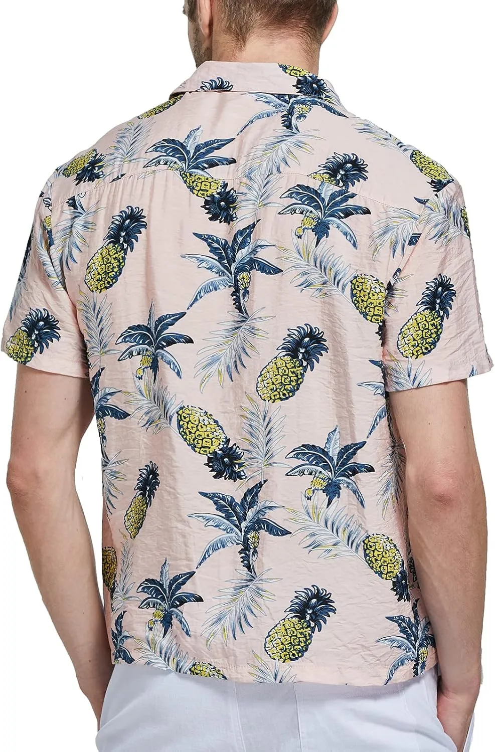 Janmid Mens Floral Hawaiian Shirts Short Sleeve Button Down Beach Shirts