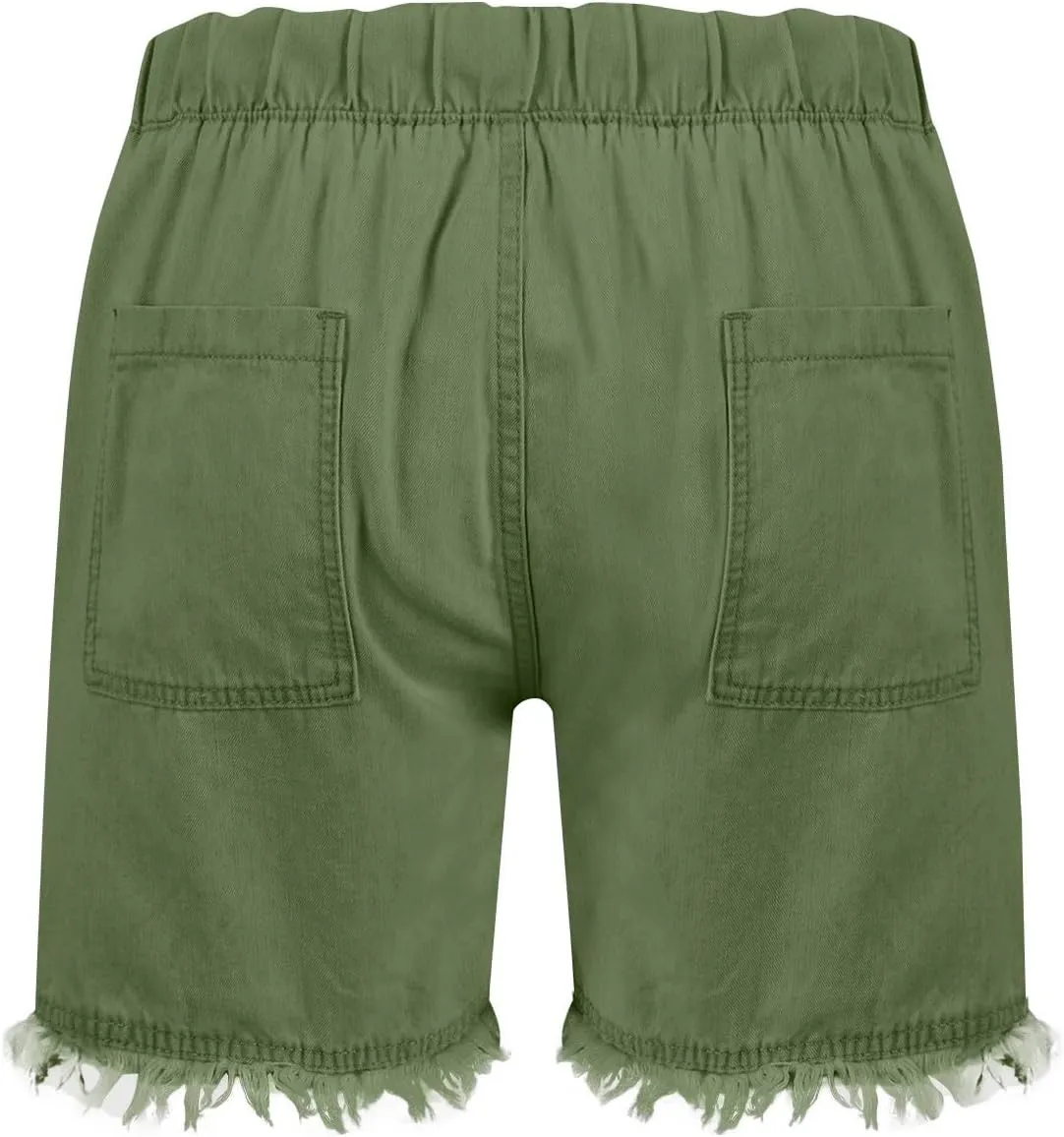 Jean Shorts Womens High Waisted Elastic Baggy Comfy Shorts Y2K Summer Casual Tassel Wide Leg Denim Skort with Pockets