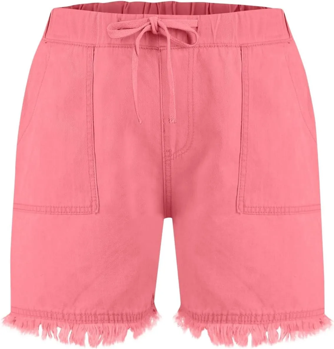 Jean Shorts Womens High Waisted Elastic Baggy Comfy Shorts Y2K Summer Casual Tassel Wide Leg Denim Skort with Pockets