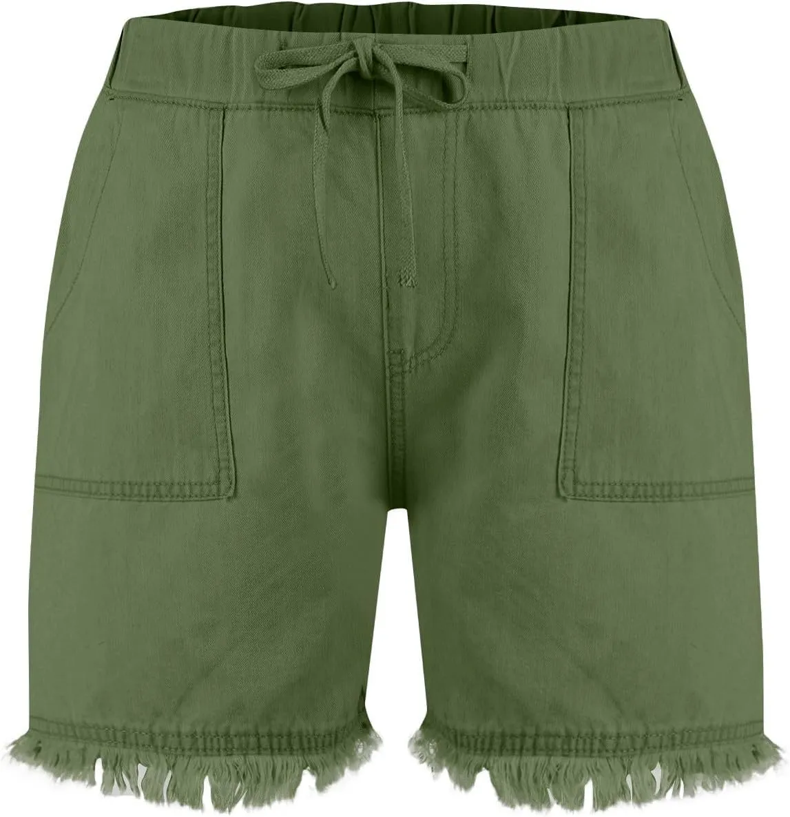 Jean Shorts Womens High Waisted Elastic Baggy Comfy Shorts Y2K Summer Casual Tassel Wide Leg Denim Skort with Pockets