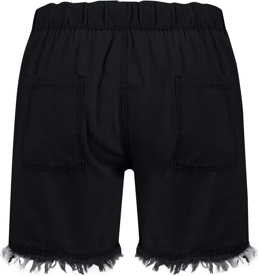 Jean Shorts Womens High Waisted Elastic Baggy Comfy Shorts Y2K Summer Casual Tassel Wide Leg Denim Skort with Pockets