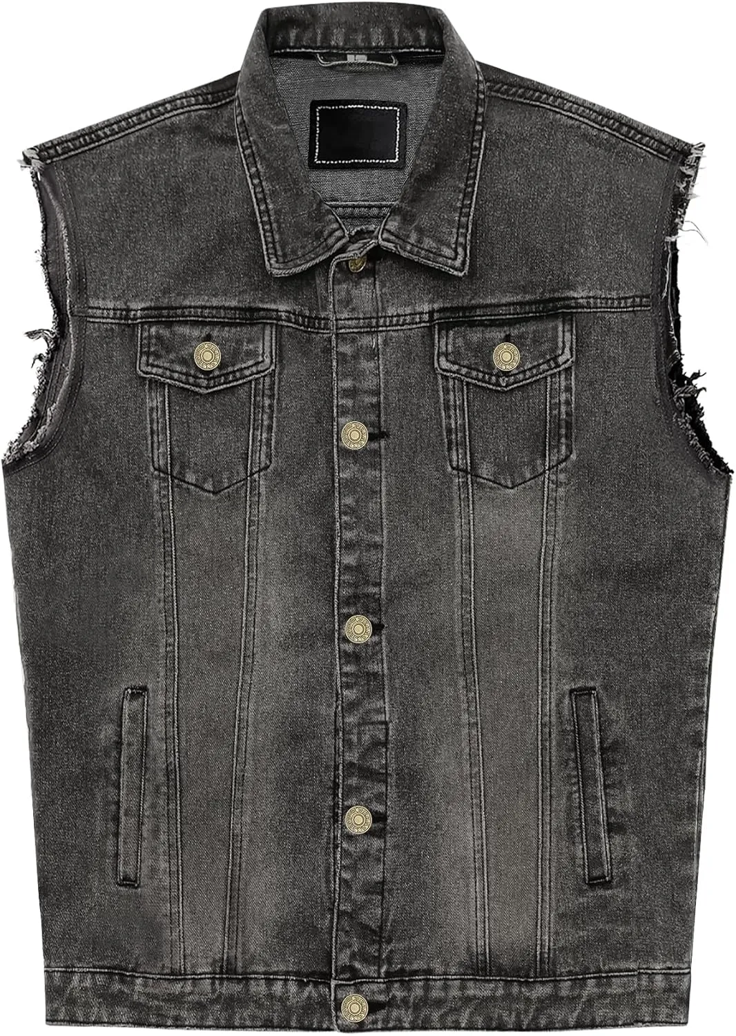 JYG Denim Vest for Men Casual Lapel Trucker Jeans Vests Fashion Vintage Sleeveless Vest