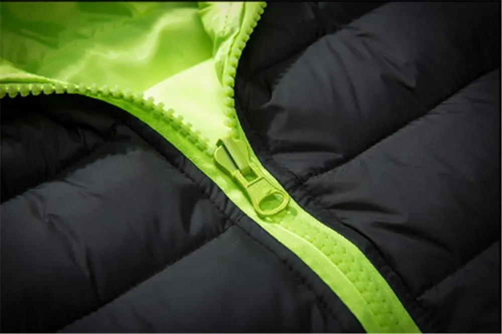 KISSQIQI Men's Lightweight Vest Hooded Padded Puffer Vest Male Outdoors Cotton-Padded Thickening Vests Coats