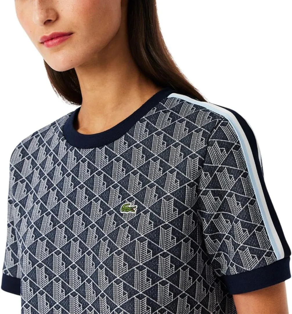 Lacoste Women's Slim Fit Monogram Jacquard T-Shirt