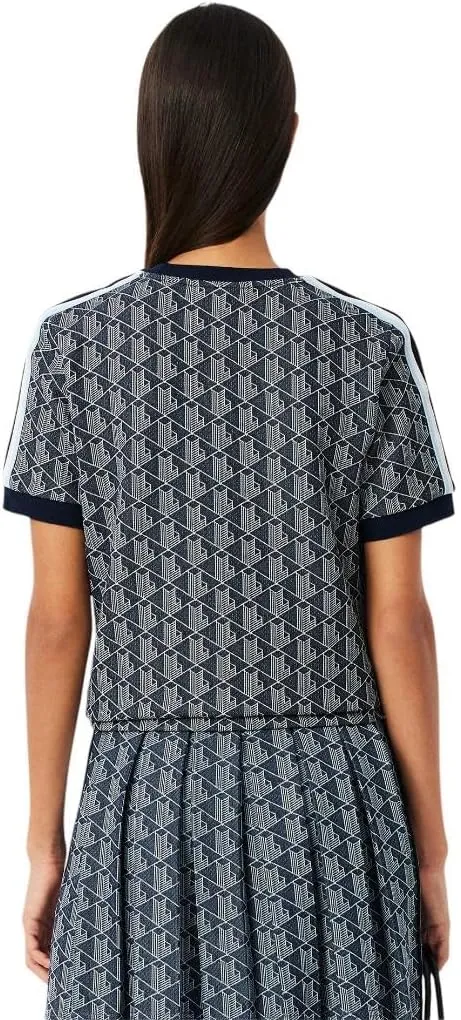 Lacoste Women's Slim Fit Monogram Jacquard T-Shirt