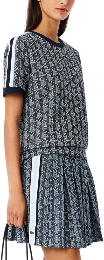 Lacoste Women's Slim Fit Monogram Jacquard T-Shirt