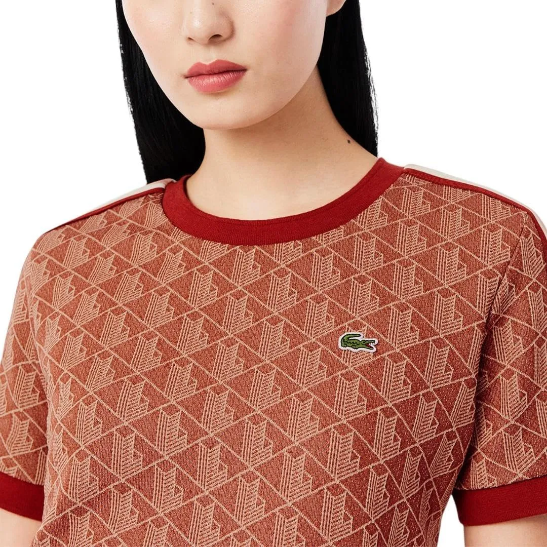 Lacoste Women's Slim Fit Monogram Jacquard T-Shirt
