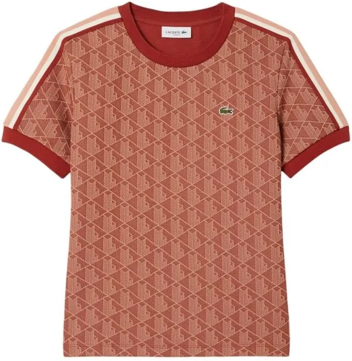 Lacoste Women's Slim Fit Monogram Jacquard T-Shirt