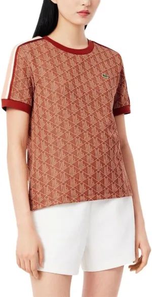 Lacoste Women's Slim Fit Monogram Jacquard T-Shirt