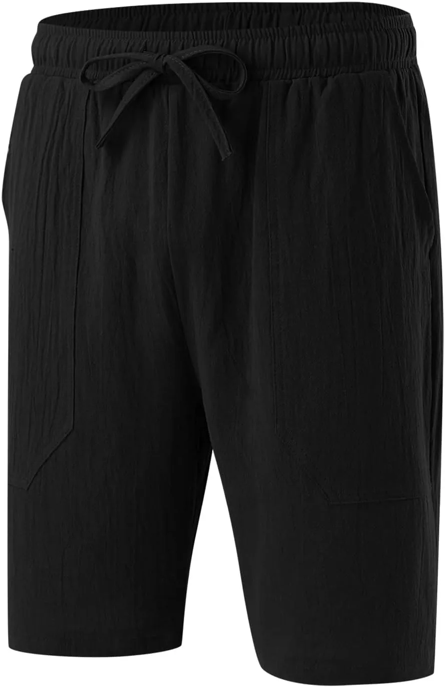 LCMTWX Black Shorts Men Cotton Fashionable Casual Shorts Solid and Men's Pants Khaki Shorts Big and Tall Cargo Shorts for