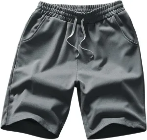 LCMTWX Men's Gym Workout Shorts Comfortable Solid Mesh Men's Shorts Work Shorts for Men Mens Cargo Shorts Khaki Shorts