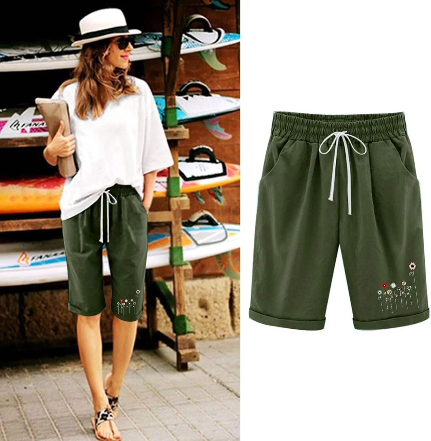 LCMTWX Shorts for Women Casual Pants High-Waist Sports Loose Shorts Casual Fashion Pants Shorts for Women Denim Shorts