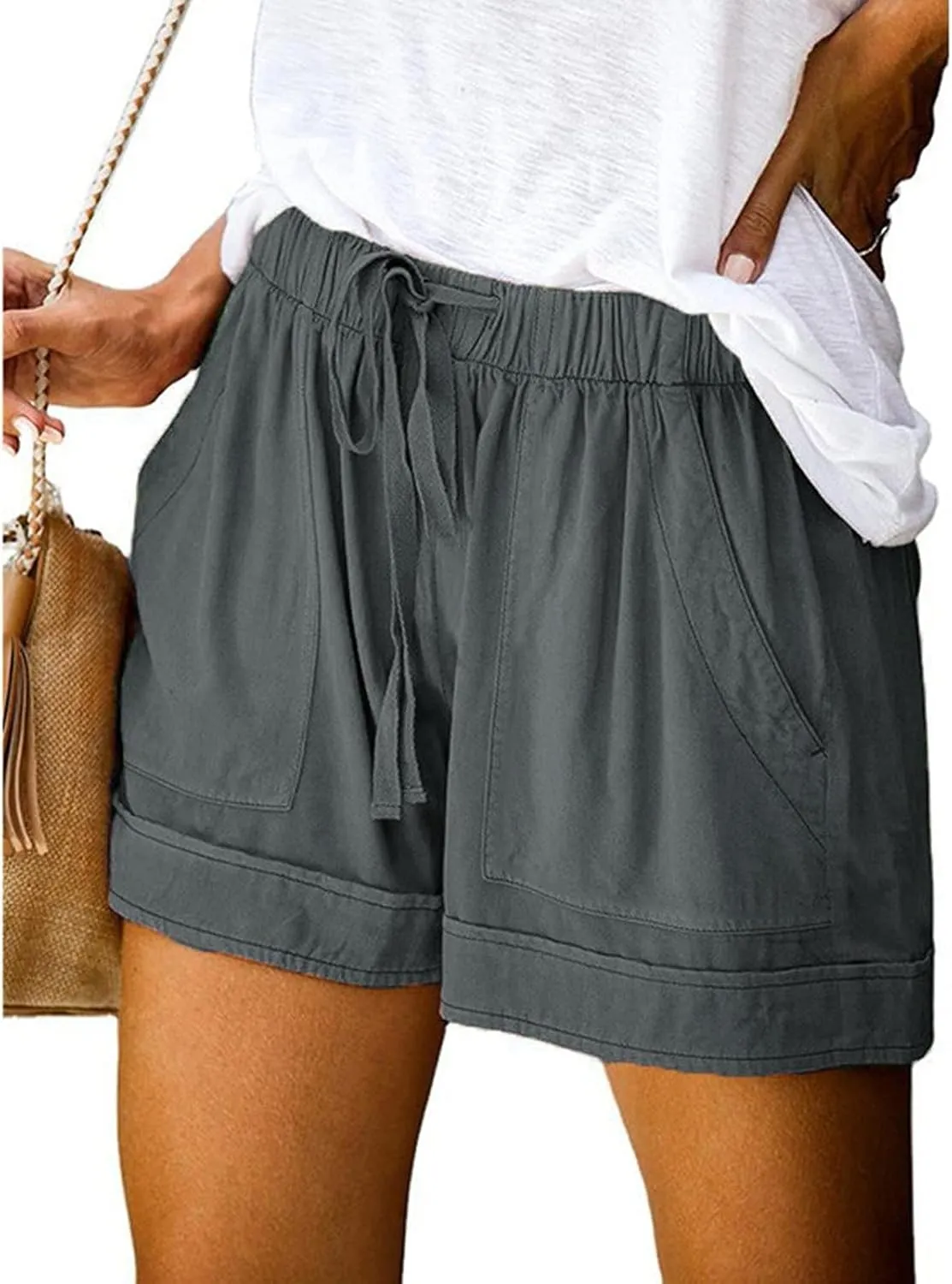 LCMTWX Swim Shorts Sports High-Waist Women's Casual Shorts Loose Pants Casual Fashion Pants Swim Shorts Gym Shorts Stretchy