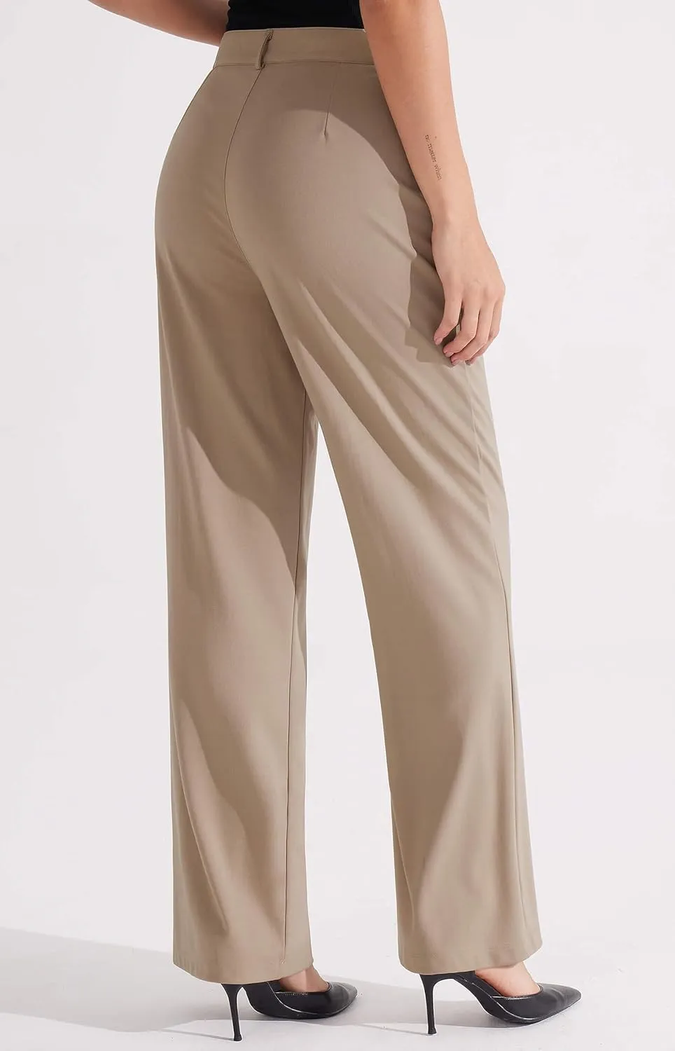 Libin Women's Wide Leg 29"/31" High Waisted Pants Business Work Slacks Pants Dress Yoga Golf Casual Trousers