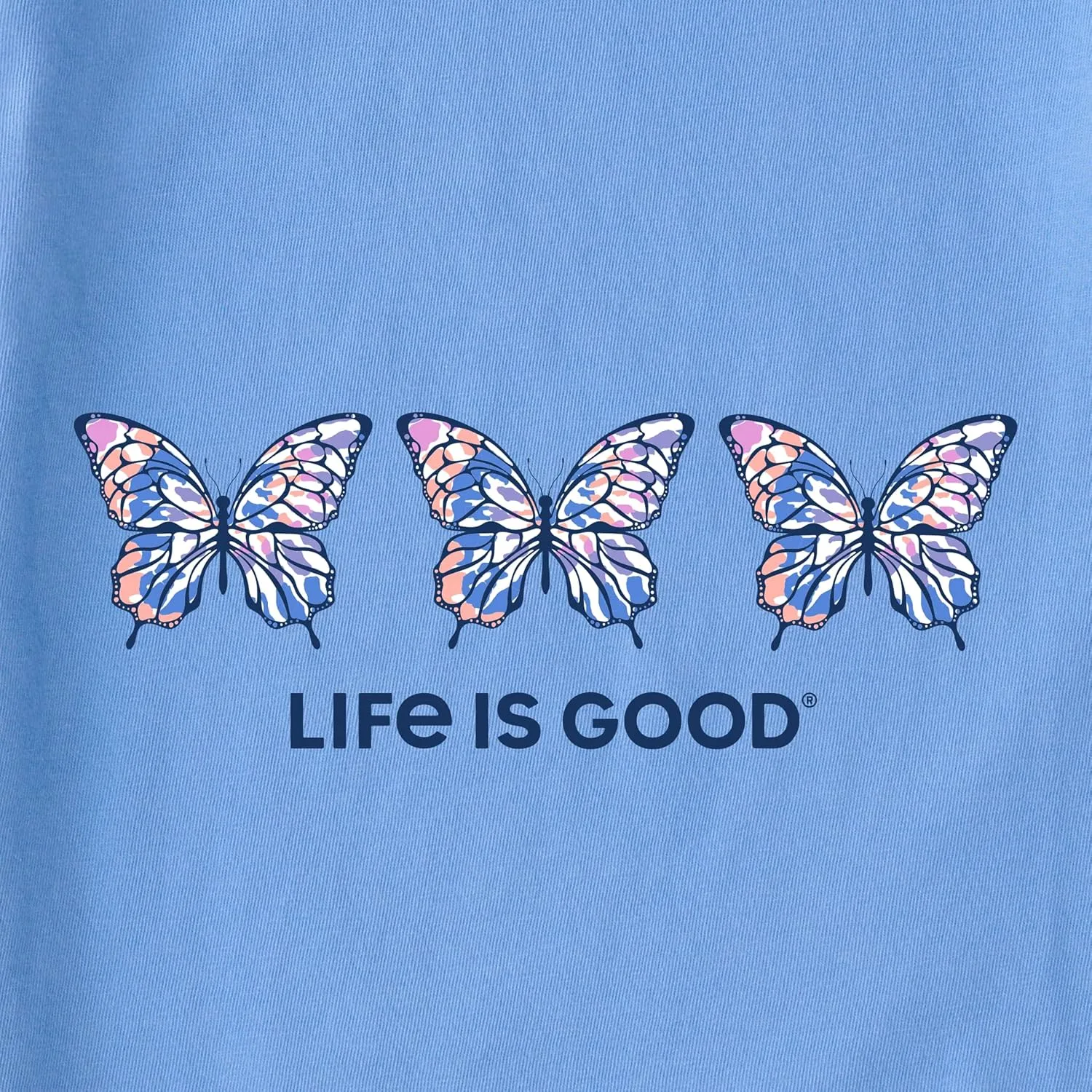 Life is Good Women's Crusher Tee Shirt, Short Sleeve Cotton Graphic T-Shirts, Tie Dye Butterfly