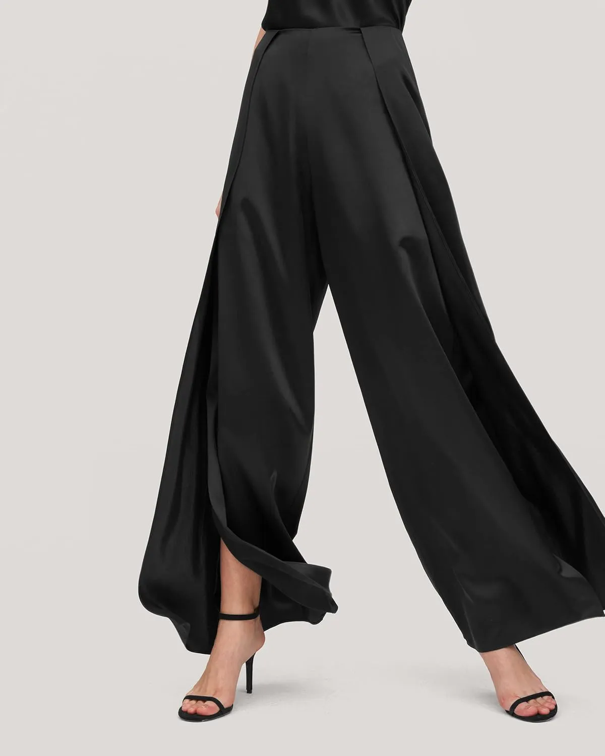 LilySilk Womens Silk Pants with Split Trouser Legs High-Waisted Lightweight Dressy Pants