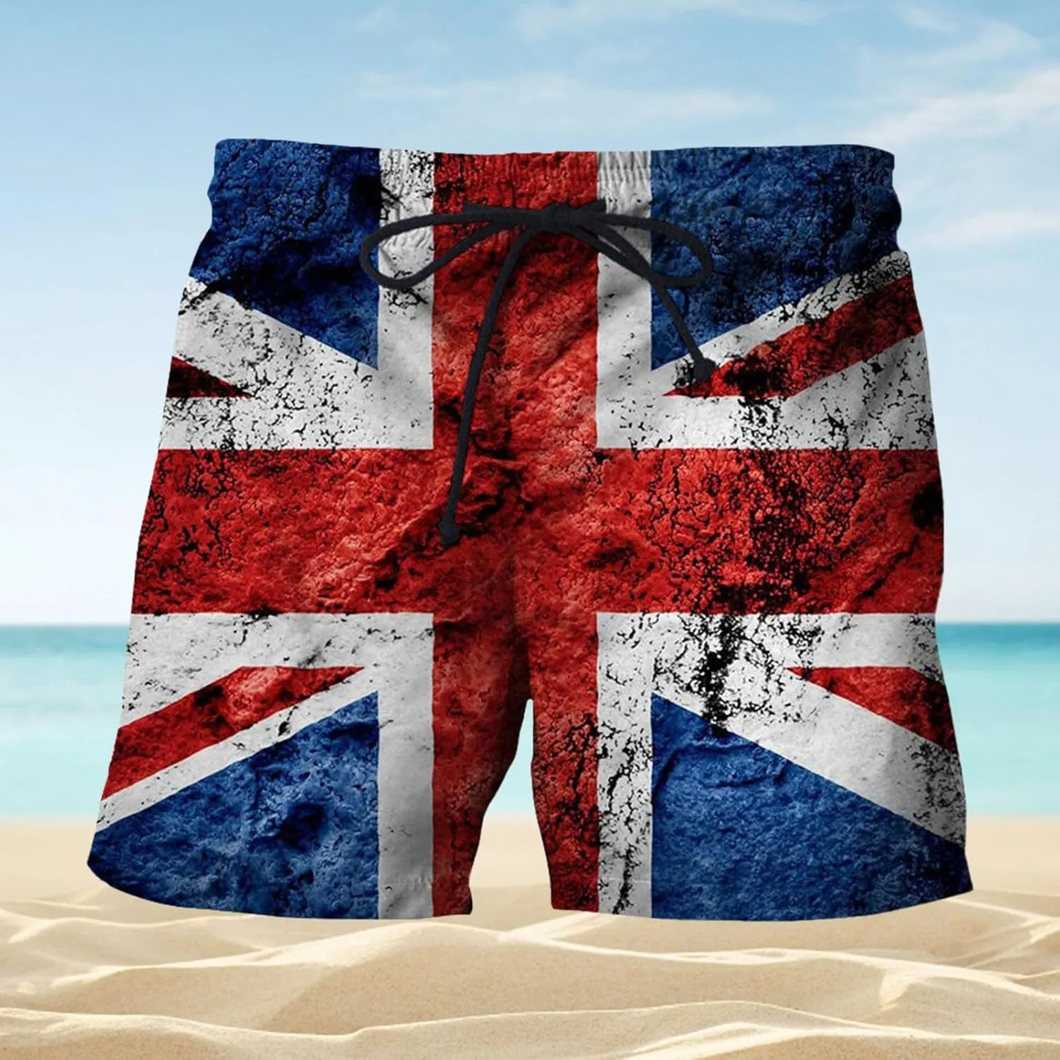 Linen Men Realistic Printed Summer Shorts Beach Shorts Beach Swim Shorts Linen Clothes for Men Big and Tall Shorts