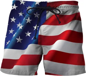 Linen Men Realistic Printed Summer Shorts Beach Shorts Beach Swim Shorts Linen Clothes for Men Big and Tall Shorts