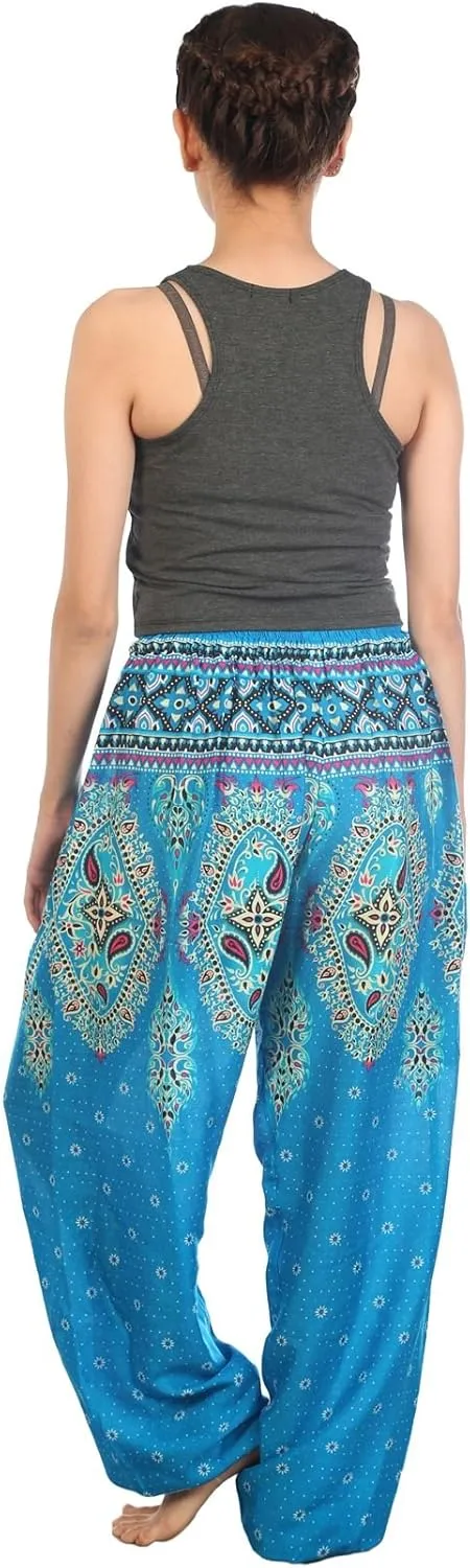 LOFBAZ Harem Pants for Women S-4XL Plus Drawstring Yoga Boho Palazzo PJ Clothing