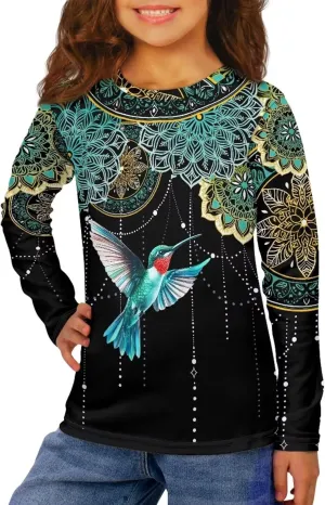 Long Sleeve Shirts for Girls Winter Tops 3-16t Cartoon T Shirts for Fall Clothes