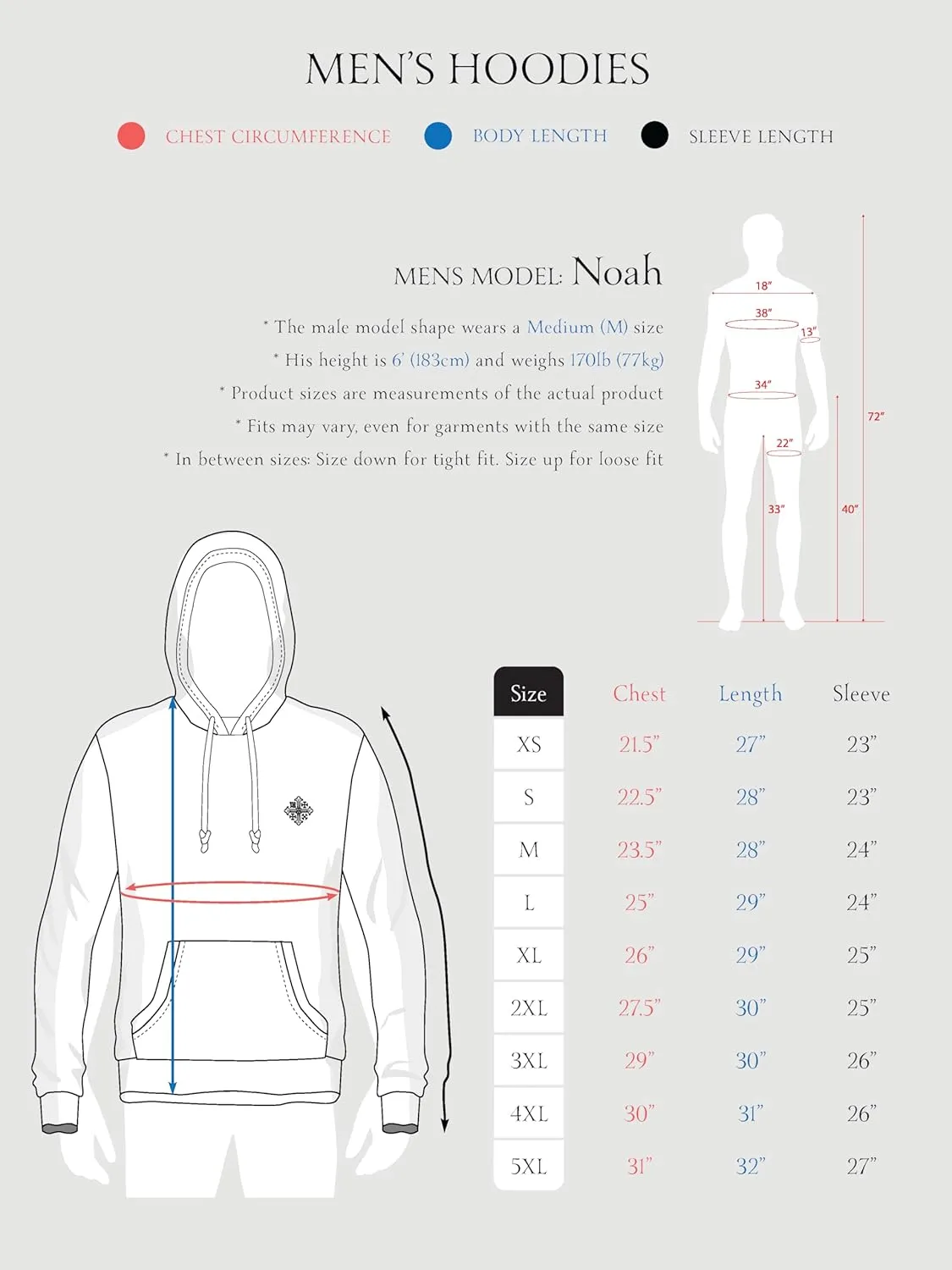 M MA CROIX Mens Premium Heavyweight Zip Up Hoodie Jacket Ultimate Comfort Fleece Outerwear XS-5XL