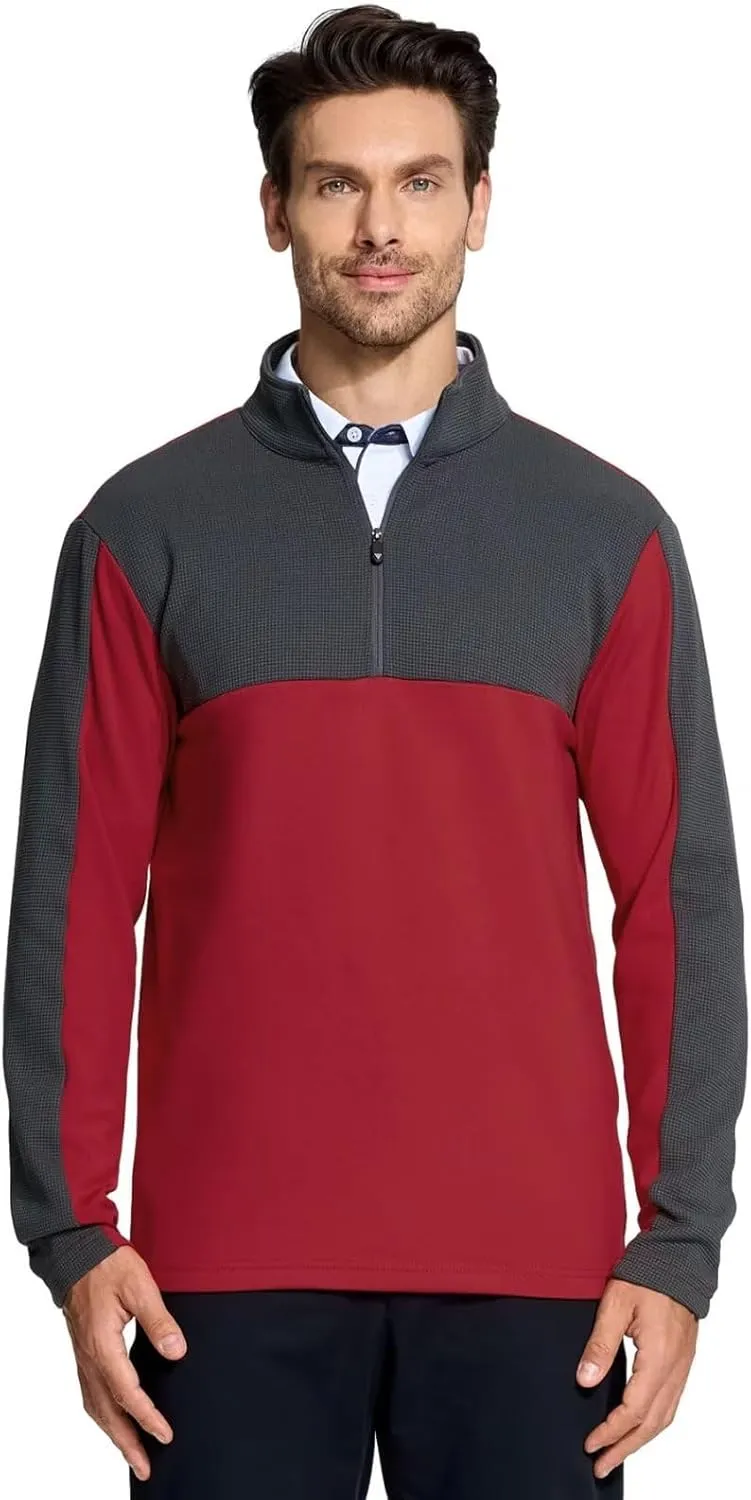 M MAELREG Quarter Zip Pullover Men Dry Fit Performance Wicking Mock Neck Fleece Golf 1/4 Zip Pullover Mens Sweatshirt