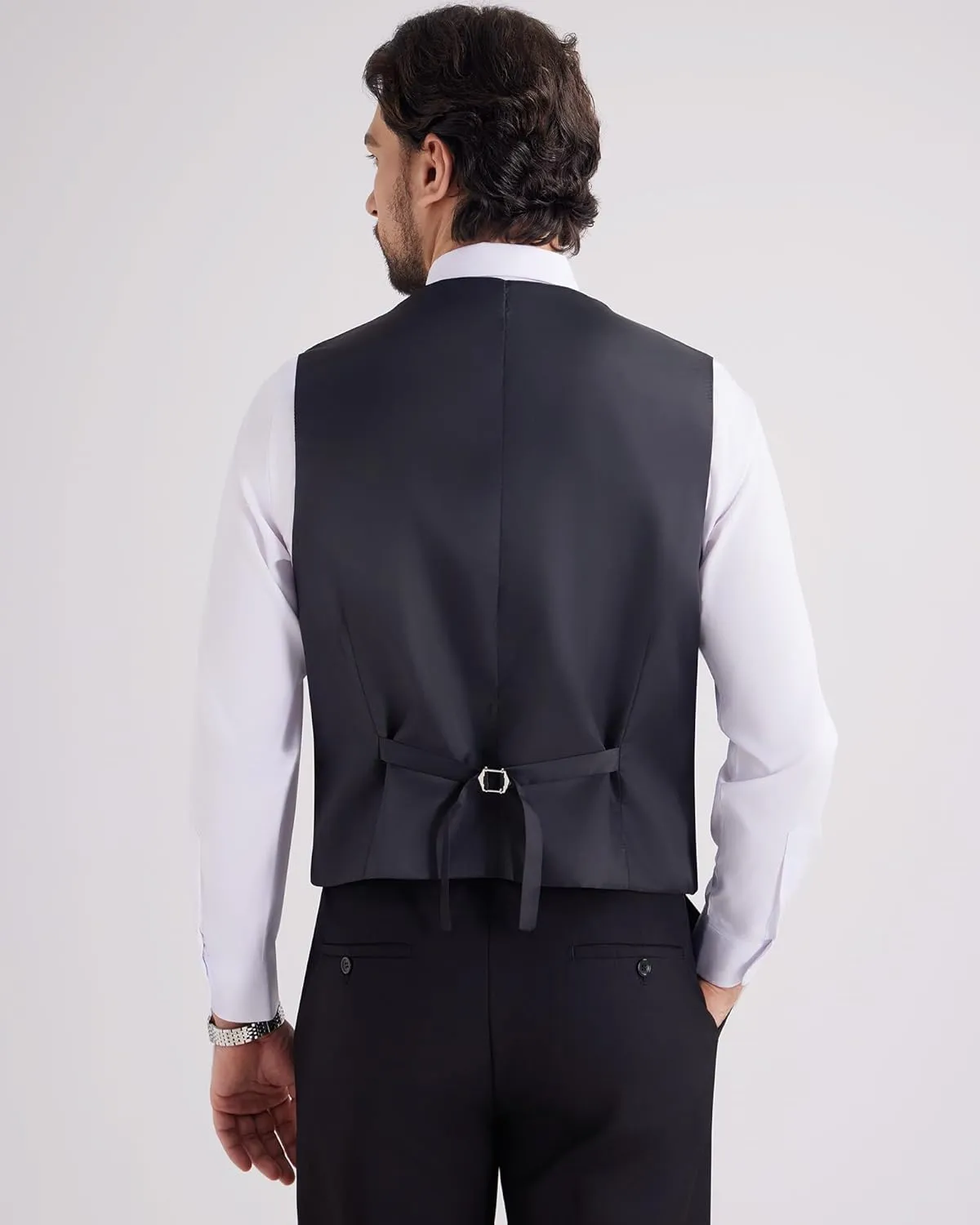 MAGE MALE Mens Sequins Suit Vest Formal V-neck Shiny Waistcoat Prom Party Tuxedo Vests