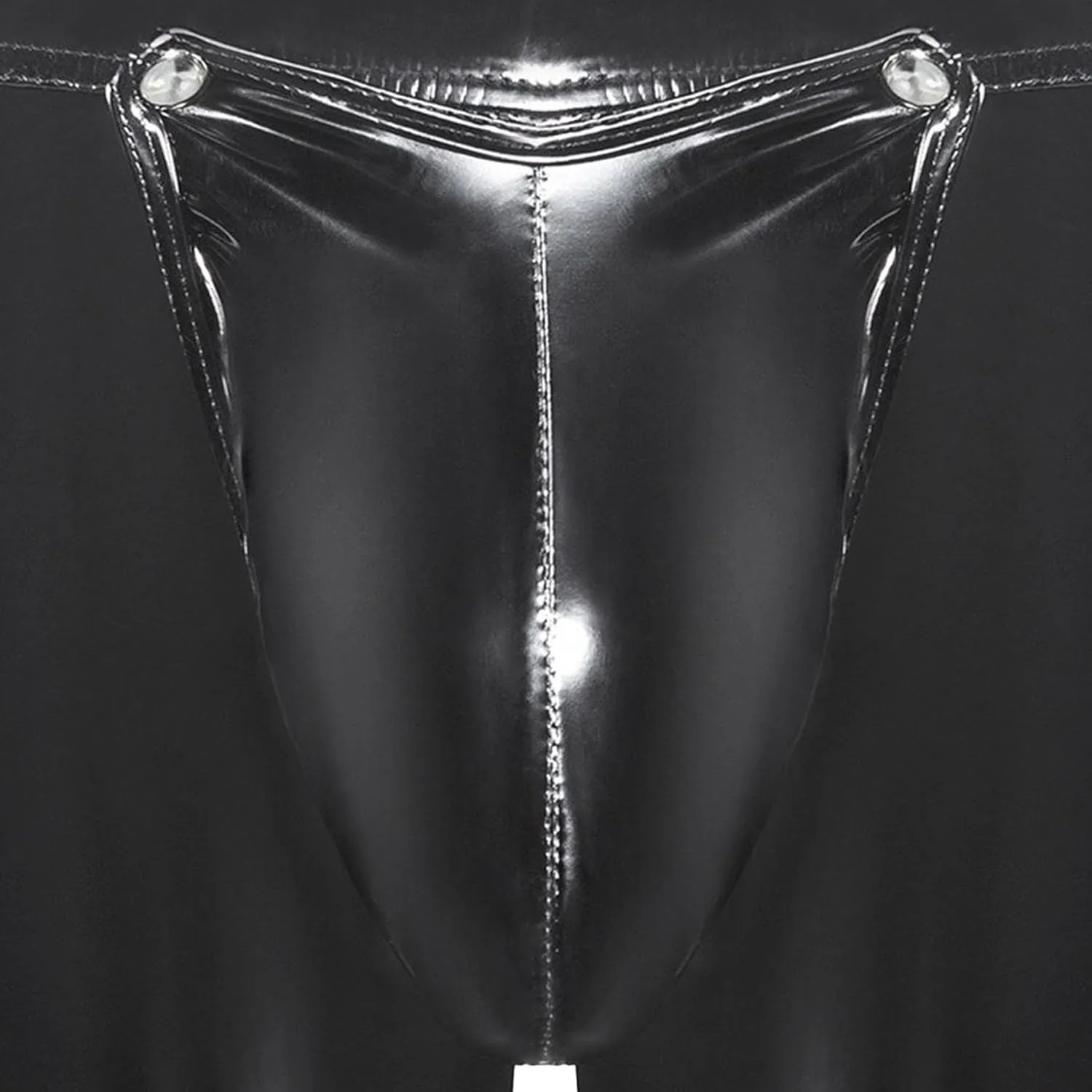 Maiyifu-GJ Faux Leather Boxer Shorts for Men Low Rise Pouch Underwear Briefs PU Leather Short Pants Sexy Underpants