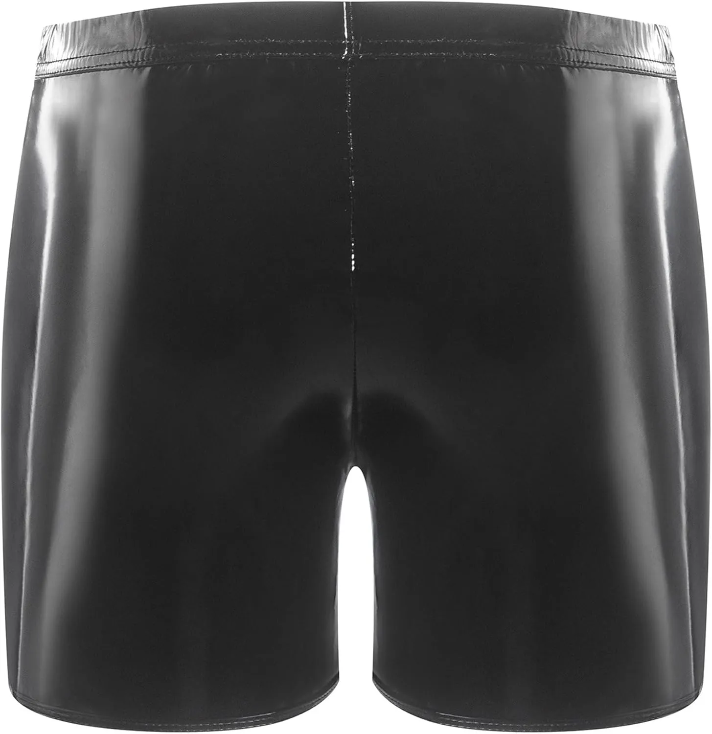 Maiyifu-GJ Faux Leather Boxer Shorts for Men Low Rise Pouch Underwear Briefs PU Leather Short Pants Sexy Underpants